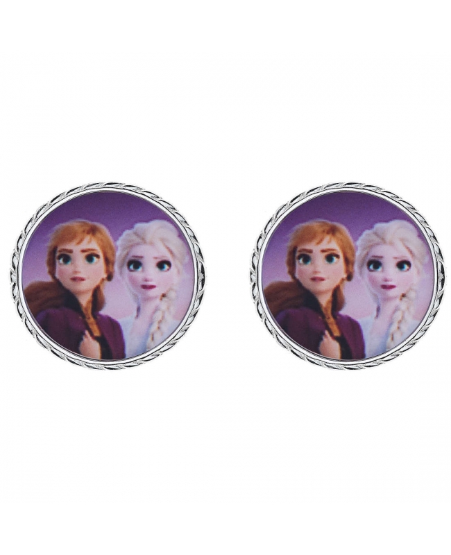 Disney Frozen Anna And Elsa Heart Sisters And Purple Crystal Stud Earrings  Set  2 Pairs  Target